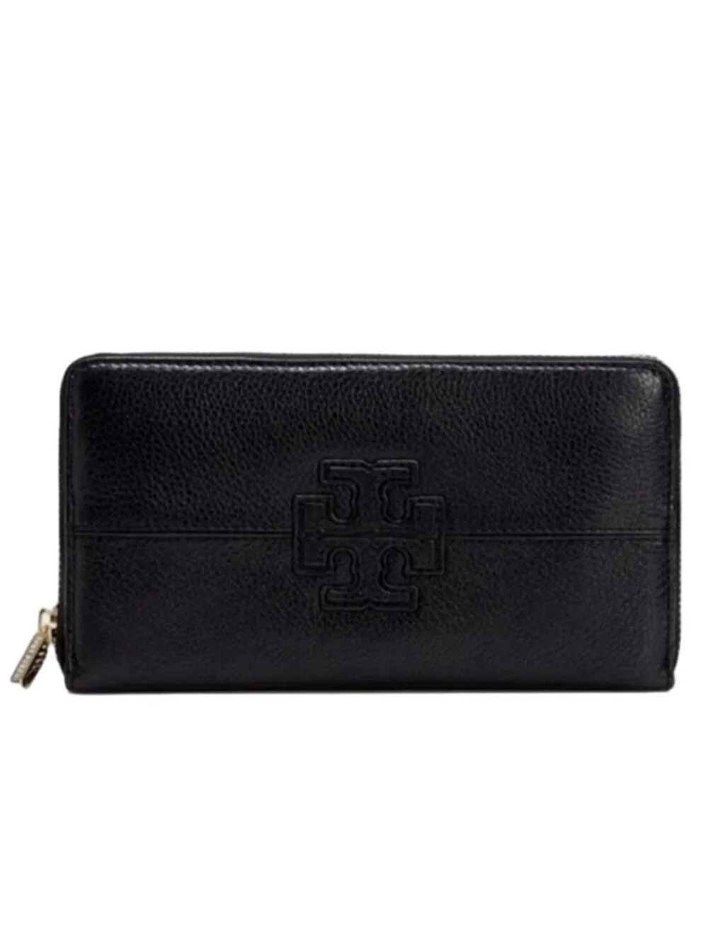 Tory Burch Blue Stacked T Continental Long Wallet - zips around!